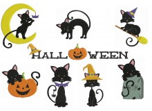 Stickserie - Halloween Katze